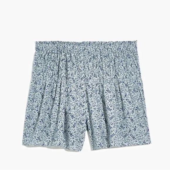 Dresses & Skirts - MADEWELL Smocked Pull-On Shorts in Florentine Floral Blue Skirt Skort Size Small